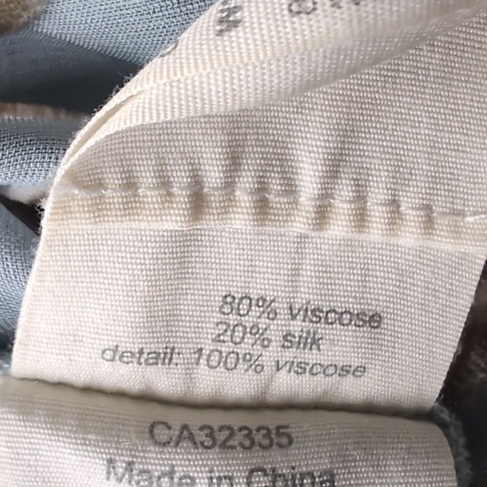 Nile (Swiss Brand) Silk Floral Burnout Velvet  Grey Blue Size M - Picture 5 of 14